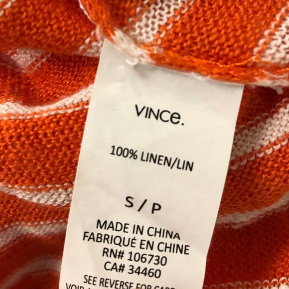 Vince Orange and White Striped Sweater - Picture 6 of 8
